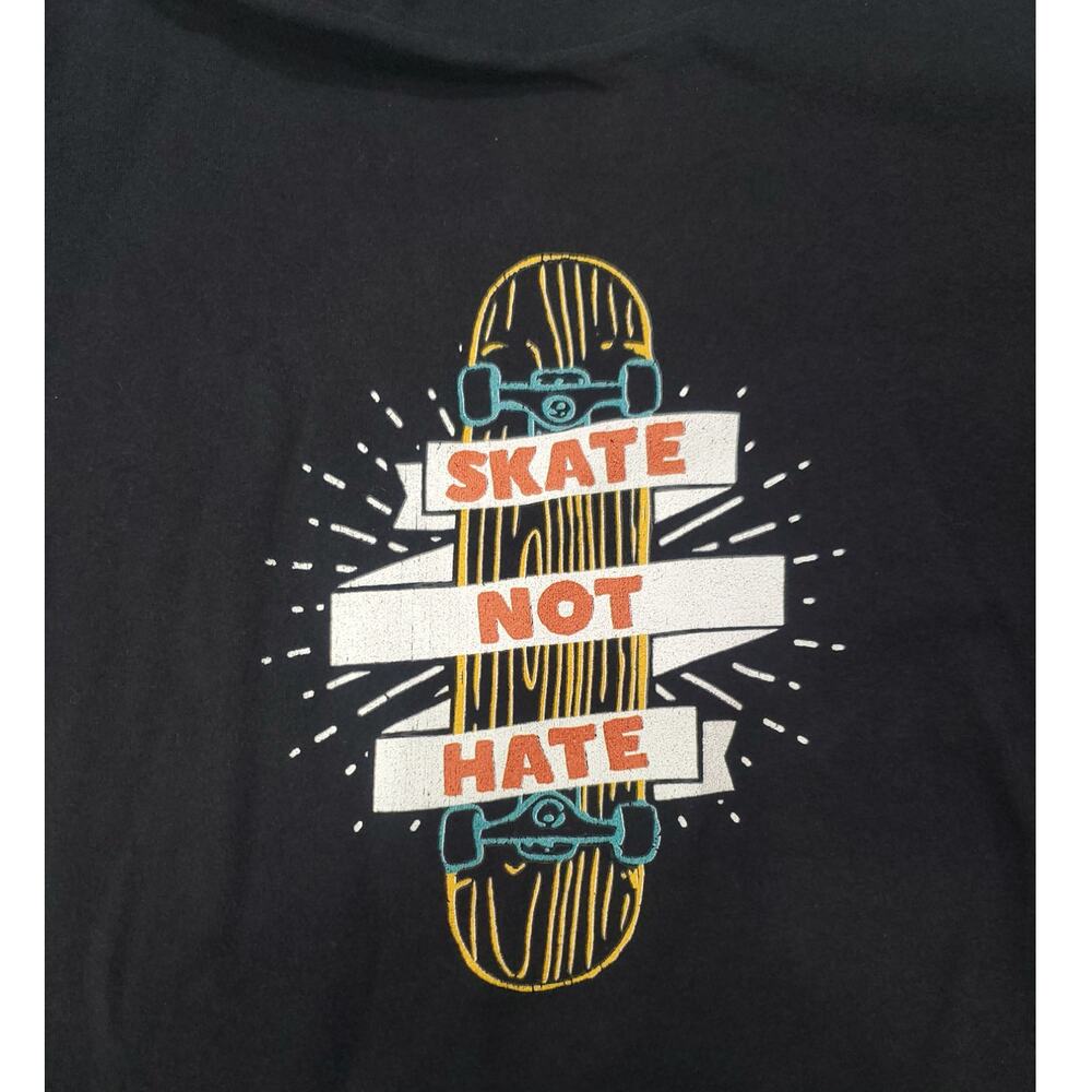 Bella+Canvas Kids | Black, Skate Not Hate, T-shirt | Size 14-16 (looks smaller)
